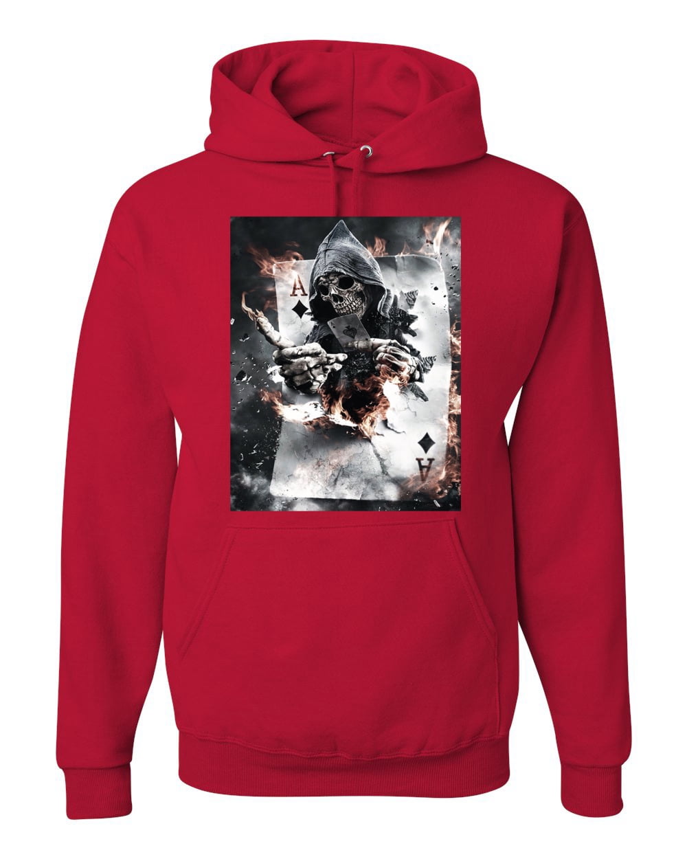 Creepy Skeleton Ace of Spades Metal Fashion Graphic Hoodie