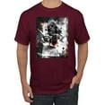 thumbnail image 1 of Creepy Skeleton Ace of Spades Metal Fashion Graphic T-Shirt, Maroon, 4XL, 1 of 1