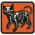 thumbnail image 1 of Creepy Skeleton Cat Halloween Applique Multi-Color Embroidered Iron-On Patch - 3.5 Inch Large, 1 of 5