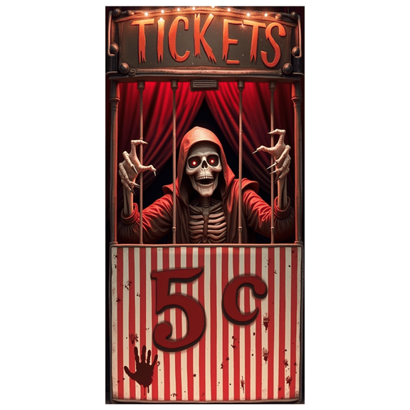 Creepy Skeleton Halloween Banner Scary Carnival Decoration Horror Theme Spooky Event Decor for Halloween Party Haunted House Outdoor Indoor