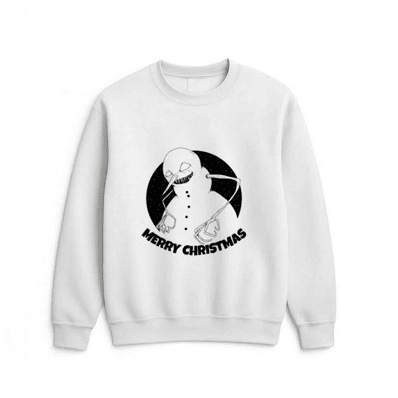 Creepy Snowman Ugly Christmas Holiday Funny Festive Cartoon Meme Sweatshirt, up to size 5XL