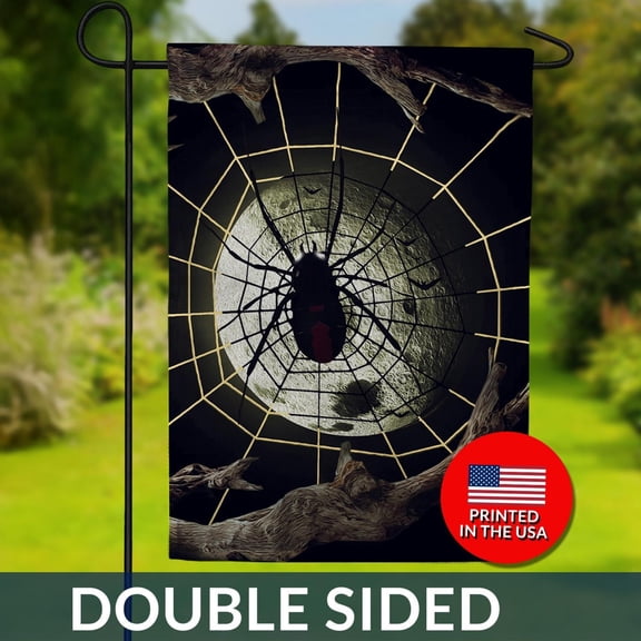 Creepy Spider Web Halloween Flag Double Sided Horror Decor 1
