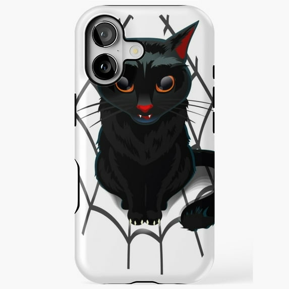 Creepy Spidercat Funny Design Compatible Phone Case for iPhone 11–17 Pro Max
