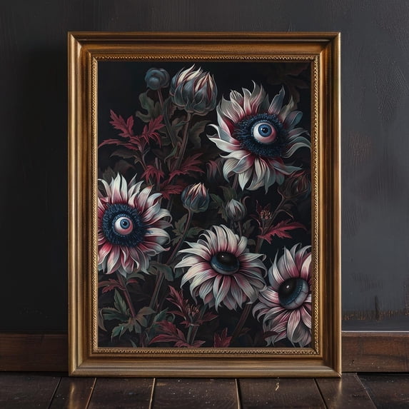 Creepy Surreal Flower Bouquet Wall