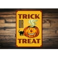thumbnail image 1 of Creepy Trick or Treat Novelty Sign, Metal Wall Decor - 10x14 inches, 1 of 4