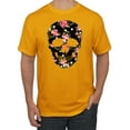 thumbnail image 1 of Creepy Tulip Nature Floral Skull Fashion Graphic T-Shirt, Gold, 3XL, 1 of 1