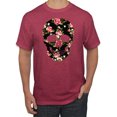 thumbnail image 1 of Creepy Tulip Nature Floral Skull Fashion Graphic T-Shirt, Vintage Heather Red, X-Large, 1 of 1