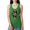 thumbnail image 1 of Creepy Tulip Nature Floral Skull Fashion Ladies Racerback Tank Top, Kelly, Large, 1 of 1