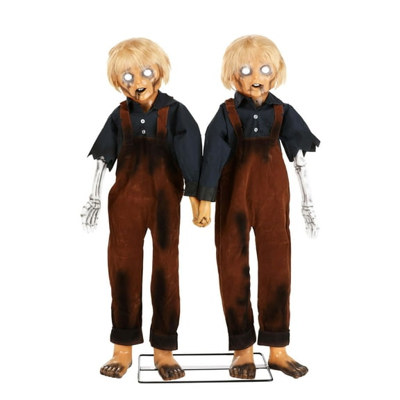 Creepy Twin Boys Animatronic Decoration