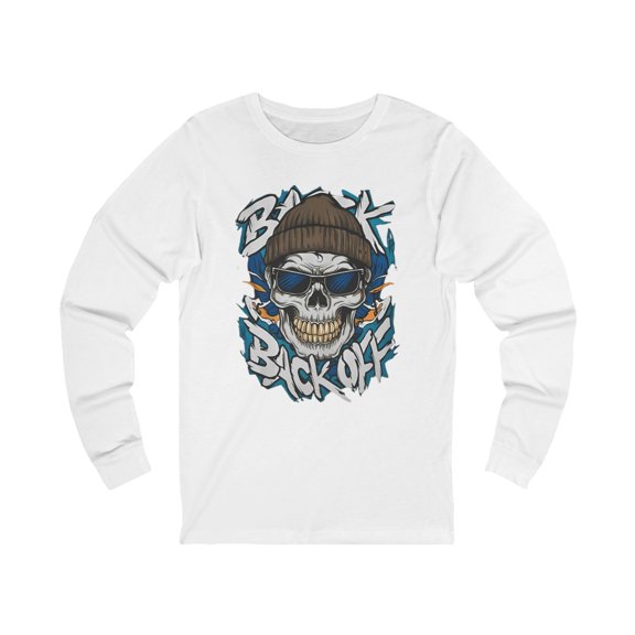 Creepy Unisex Skull Long Sleeve Tee, Skull Jersey Shirt, Skeleton T-Shirts with Long Sleeves, Skeleton Art Design Tees