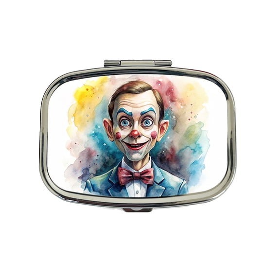 Creepy Ventriloquist Dummy Watercolor Small Travel Handbag Pill Box Case