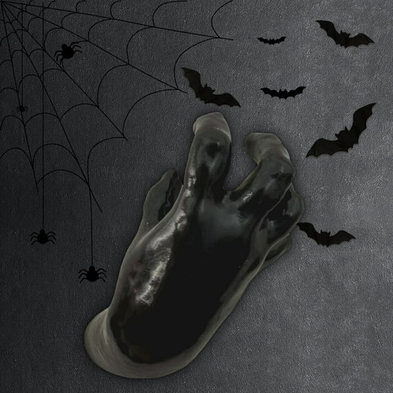 Creepy Wall Mounted Reaching Hands with Lighted Candles for Indoor Halloween Decor Gothic Horror Hanging Wall Art Home