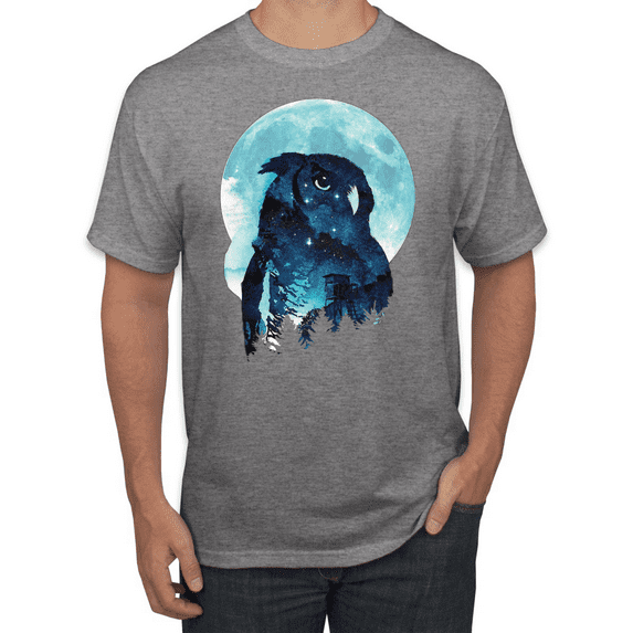 Creepy Winter Beach Night Owl Animal Lover Graphic T-Shirt