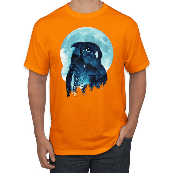 Creepy Winter Beach Night Owl Animal Lover Graphic T-Shirt