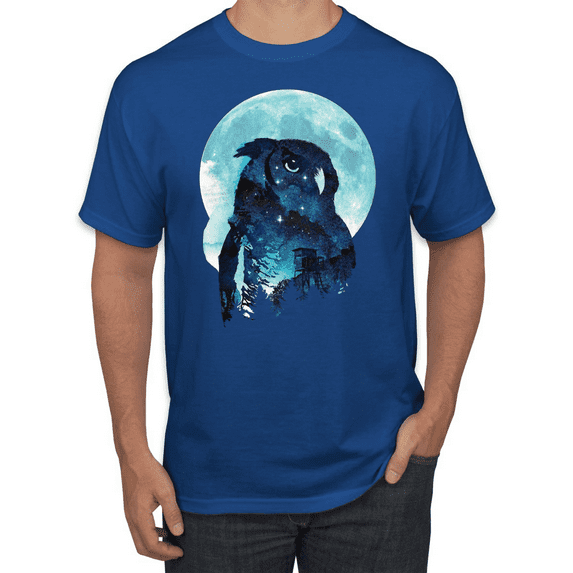 Creepy Winter Beach Night Owl Animal Lover Graphic T-Shirt