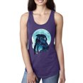 thumbnail image 1 of Creepy Winter Beach Night Owl Fashion Ladies Racerback Tank Top, Purple Rush, Small, 1 of 1