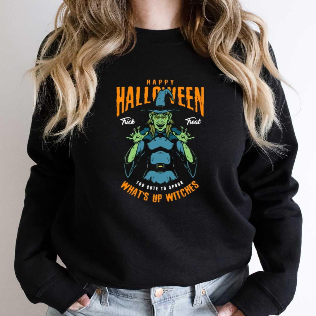 Creepy Witch Boo Funny Halloween Graphic Tee, Holiday Humor SW18390 ...