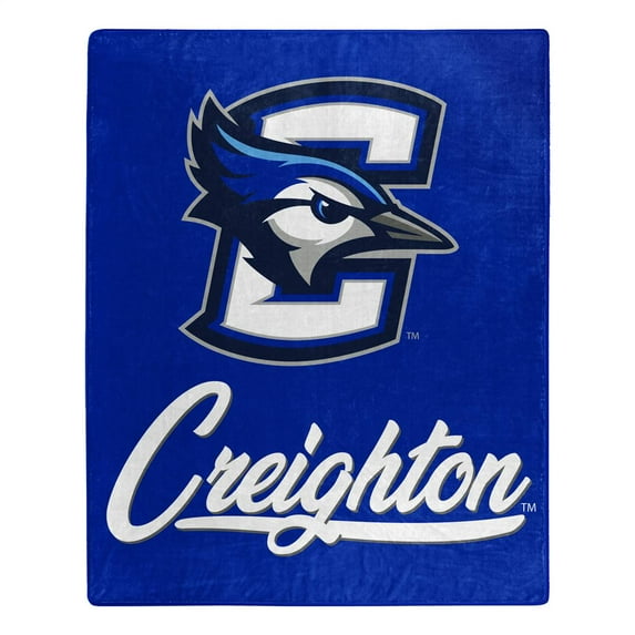 Creighton Basketball Bluejays Signature Raschel Plush Throw Blanket 50X60