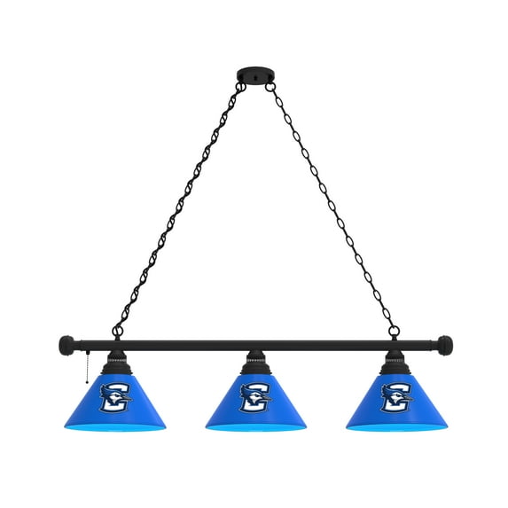 Creighton University 3 Shade Billiard Light with Black Fixture