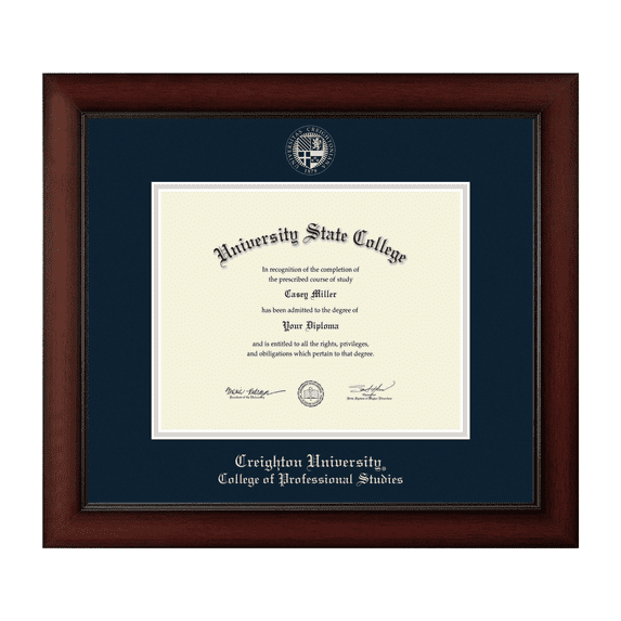 Creighton University College of Professional Studies Diploma Frame, Document Size 10" x 8"