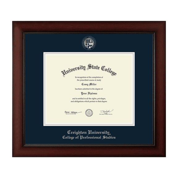 Creighton University College of Professional Studies Diploma Frame, Document Size 10" x 8"