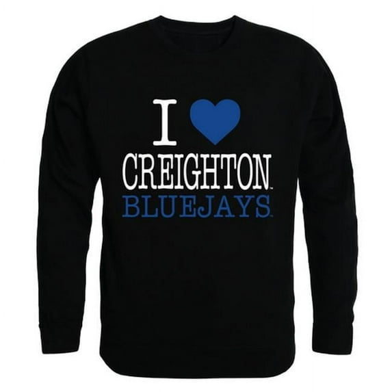 Creighton University I Love Crewneck T-Shirt, Black - Small