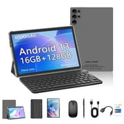 Crelander Tablet 10.4 inch Android 13,16GB RAM+128GB ROM, 1TB Expandable, Octa-core Processor,2.4G/5G WiFi, Bluetooth, 8000mAh Battery, Dual Camera, Grey