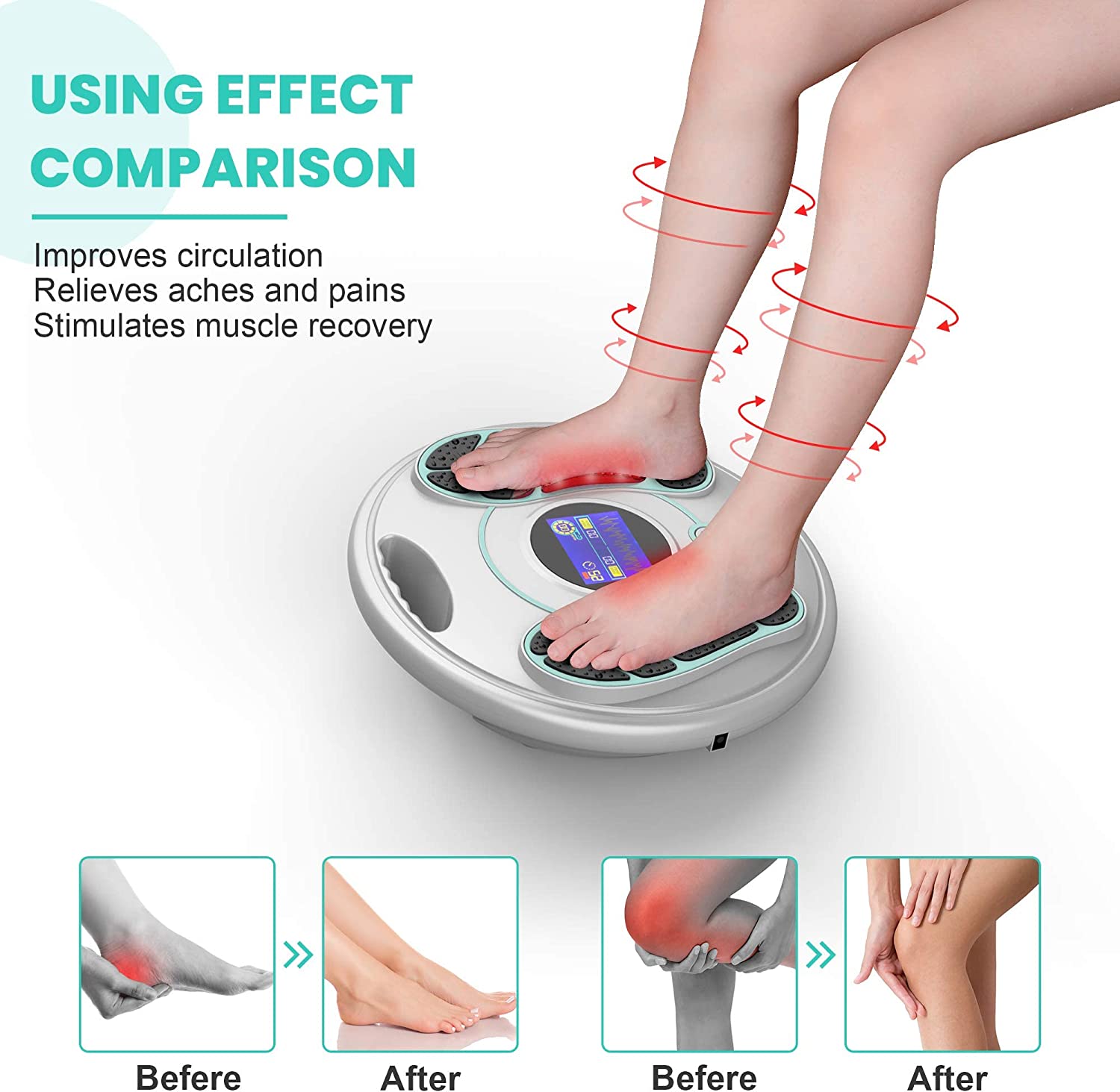 Creliver Essential EMS Foot Circulation Stimulator, Electric Foot Therapy for Neuropathy Pain