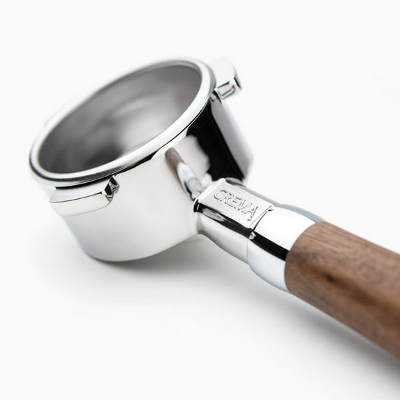 Crema Coffee Products| 54mm Bottomless Portafilter | Walnut