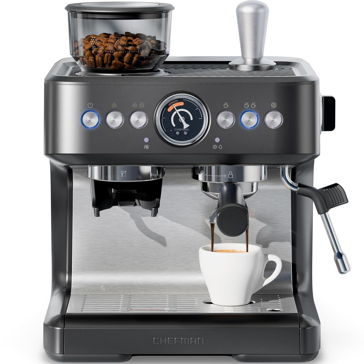 Crema Deluxe Espresso Machine with Double Boiler, Use Milk Frother and ...