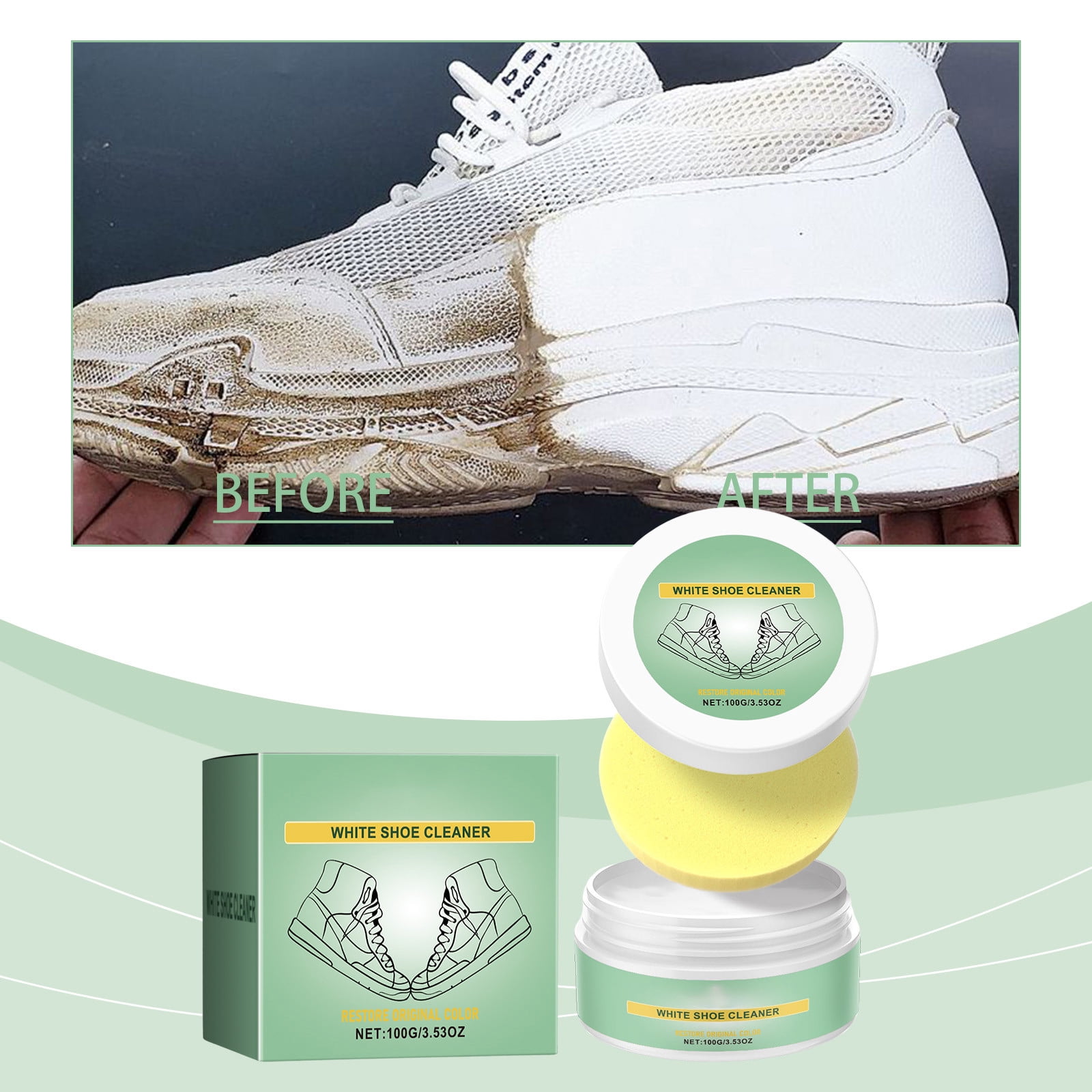 Crema limpiadora de zapatos blanca para el cuidado del cuero de zapatos