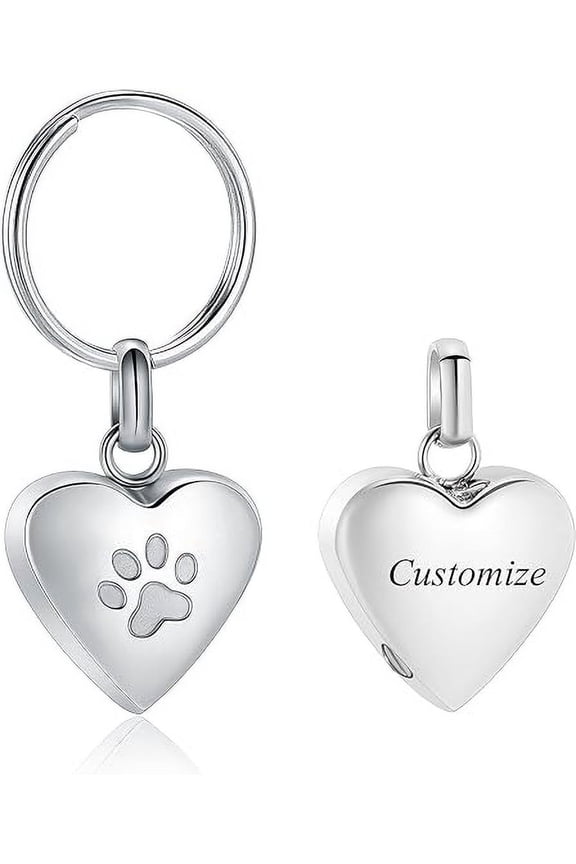 Cremation Ash Urn Keychain for Pet Ashes - Pet Urn Keychain for Ashes - Dog Cat Cremation Keepsake Memorial Urn Keychain Ash Holder for Women Men