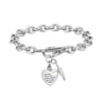 thumbnail image 1 of Cremation Ashes Jewellery Small Urns Bracelets Women Men Adjustable Leather Bracelet Heart Locket -God has you in his arms, I have you in my heart, 1 of 5