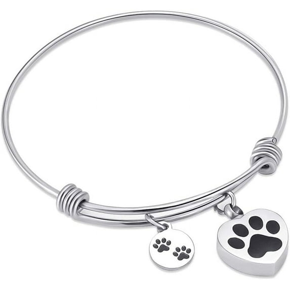 Cremation Bracelet for Ashes Memorial Jewelry Stainless Steel Heart Shape Urn Pendant Bangle Loved Ones Funeral Ashes Holder
