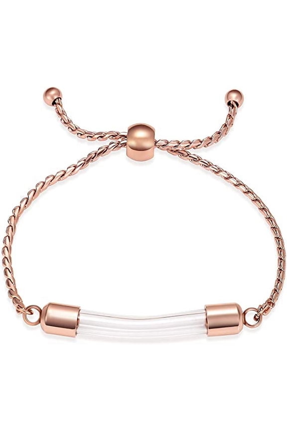 Cremation Bracelet for Ashes - Transparent Glass Tube Urn Bangle Memorial Jewelry for Men Women