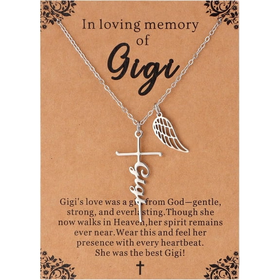 Cremation Cross Necklace for Women - Angel Wing Faith Cross Necklace Memorial Gifts Religious Jewelry for Women[e8118]