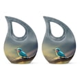 thumbnail image 1 of Cremation Green Sparrow Branch Keepsakes for Ashes - Adult Urns for Human Ashes Women & Men - Burial Urns for Ashes - Urn for Human Ashes Adult Male & Female (Size - 3Inch, Pcs2), 1 of 2