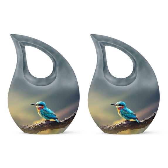 Cremation Green Sparrow Branch Keepsakes for Ashes - Adult Urns for Human Ashes Women & Men - Burial Urns for Ashes - Urn for Human Ashes Adult Male & Female (Size - 3Inch, Pcs2)