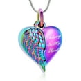 thumbnail image 1 of Cremation Heart Urn Necklace Ashes Jewelry for Women Men Keepsake Pendant Memorial Locket Ash Holder Angel Wing with Charm Heart for Loved Ones, 1 of 4
