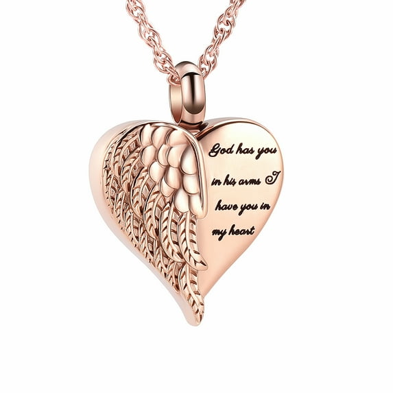 Cremation Heart Urn Necklace Ashes Jewelry for Women Men Keepsake Pendant Memorial Locket Ash Holder(Rose Gold)