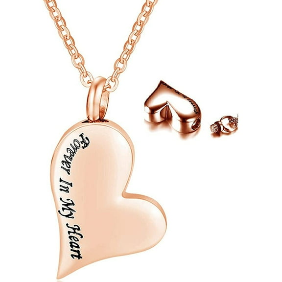 Cremation Heart Urn Necklace Ashes Jewelry for Women Men Keepsake Pendant Memorial Locket Ash Holder