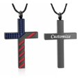 thumbnail image 1 of Cremation Jewelry American Flag Cross Urn Necklace for Ashes for Women Men Religious Cross Ashes Keepsake Memorial Jewelry of Loved One, 1 of 5