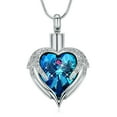 thumbnail image 1 of Cremation Jewelry Angel Wing Heart Urn Necklace for Ashes for Women Memorial Human Pet Ashes Pendant, 1 of 7