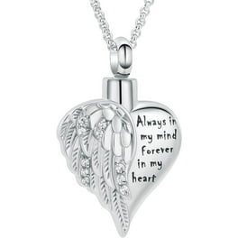 Heart Shaped Key Cremation Jewelry - Ash Necklace - Cherished Emblems Silver