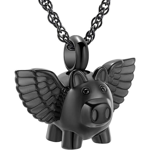 Cremation Jewelry for Ashes Stainless Steel Pig Cremation Pendant Locket Keepsake Urn Ashes Memorial Jewelry Cremation Urn Necklace for Human/Man/Women