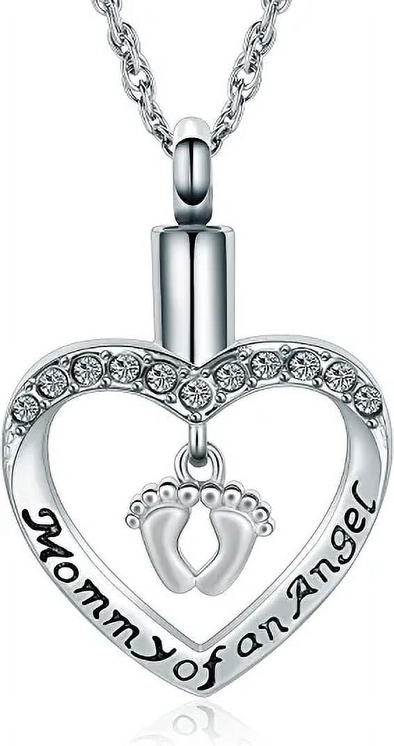 MOTHER DAUGHTER URN CREMATION ASHES MOM Pendant 925 Sterling Silver 22
