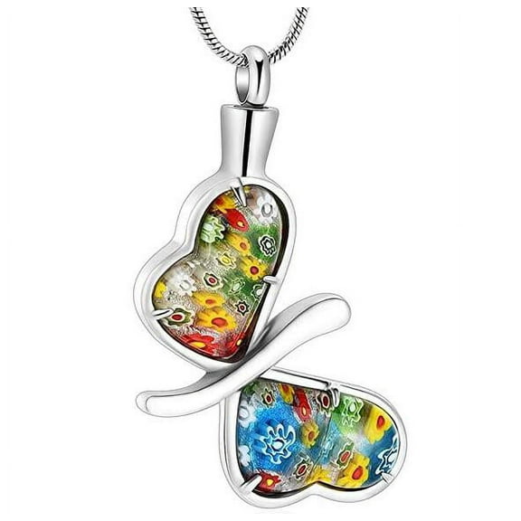 Cremation Jewelry Butterfly Urn Necklace for Ashes for Women Men Urn for Human Ashes Cremation Keepsake Memory Jewelry for Beloved's Ashes Urn Pendants