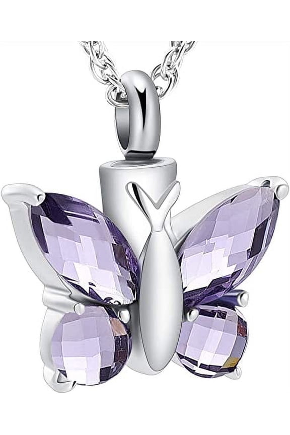 Cremation Jewelry Butterfly Urn Necklace for Ashes for Women Men Keepsake Memorial Human Pet Ashes Locket Pendant