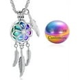 thumbnail image 1 of Cremation Jewelry Dream Catcher Urn Necklace for Ashes for Human Feather with Angel Wing Keepsake Memories Hollow Urn Pendant for Men Women Ashes Holder, 1 of 2