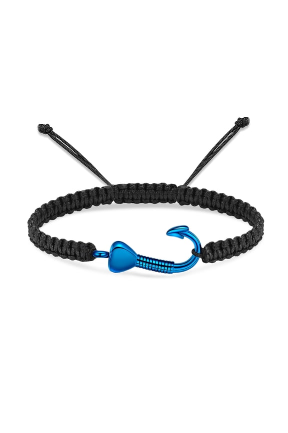 Urn Bracelet for Ashes Fish Hook Urn Cremation Bracelet for Ashes Hand Rope Ash Bracelet for Men Women Memorial Ashes Holder Memorial Keepsake Pendant